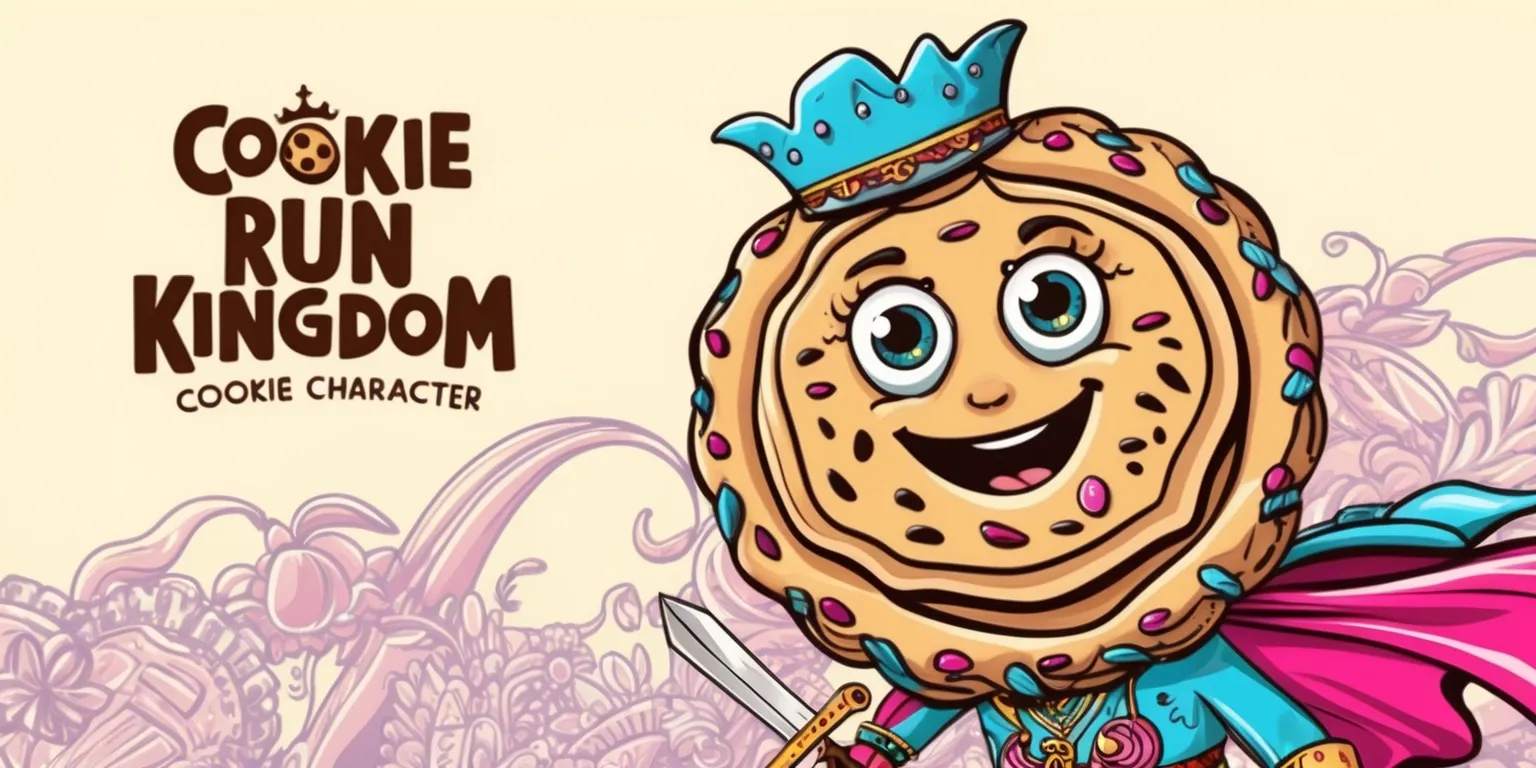 A colorful illustration of a Cookie Run Kingdom cookie character, featuring a whimsical design with intricate details, bold lines, and vibrant colors, set against a soft, creamy background, with the cookie's facial features prominently displayed, including large, shining eyes, a sweet smile, and a distinctive hairstyle, with the cookie's outfit and accessories, such as a hat, cape, or sword, meticulously rendered in a mix of bright, pastel hues and rich, velvety textures, with a sense of depth and dimensionality achieved through subtle shading and highlighting, and a overall sense of playfulness and wonder, capturing the essence of the Cookie Run Kingdom universe.